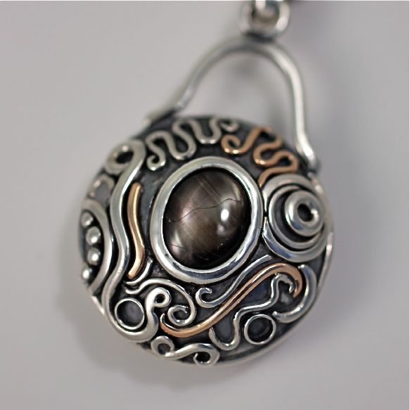 rose gold star of david. Black Star Sapphire Compass